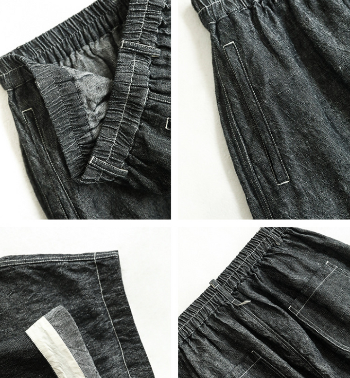 Women's Casual Autumn Yarn-Dyed Linen Carrot Pants