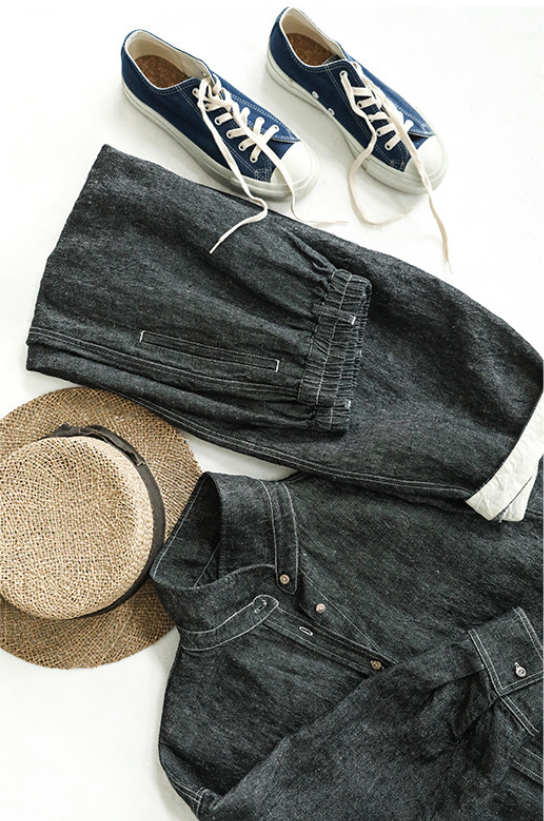 Women's Casual Autumn Yarn-Dyed Linen Carrot Pants