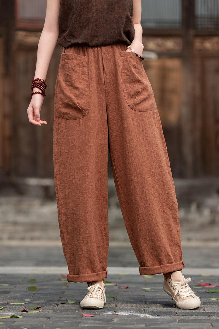 Best Ladies Pull On Trousers Elasticated Waist Loose Harem Pants by Thebesttailor