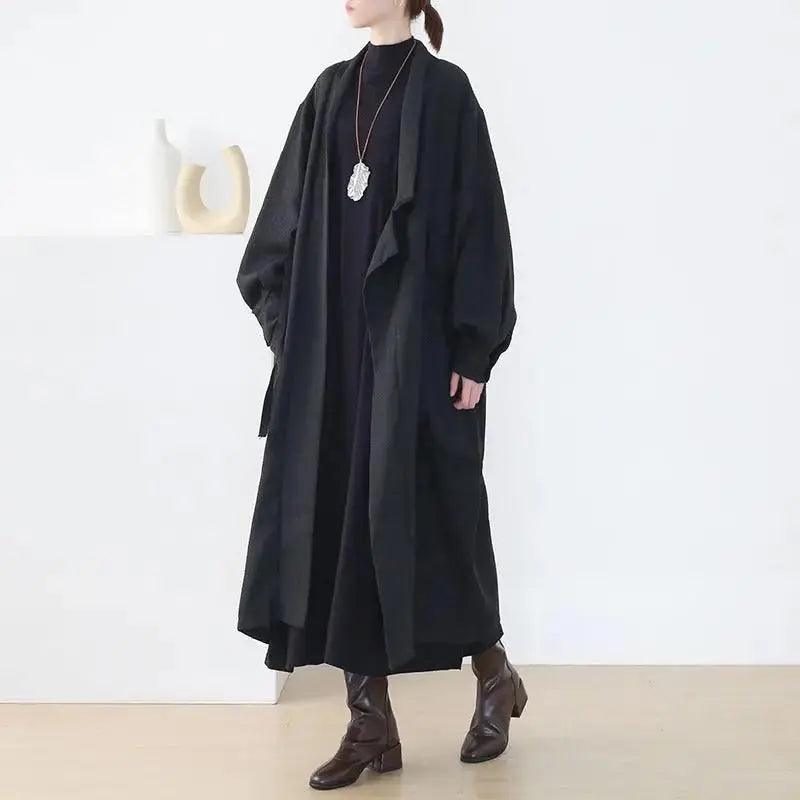 trench coat women Stylish Lace-Up Black Cotton Trench Coat by Thebesttailor