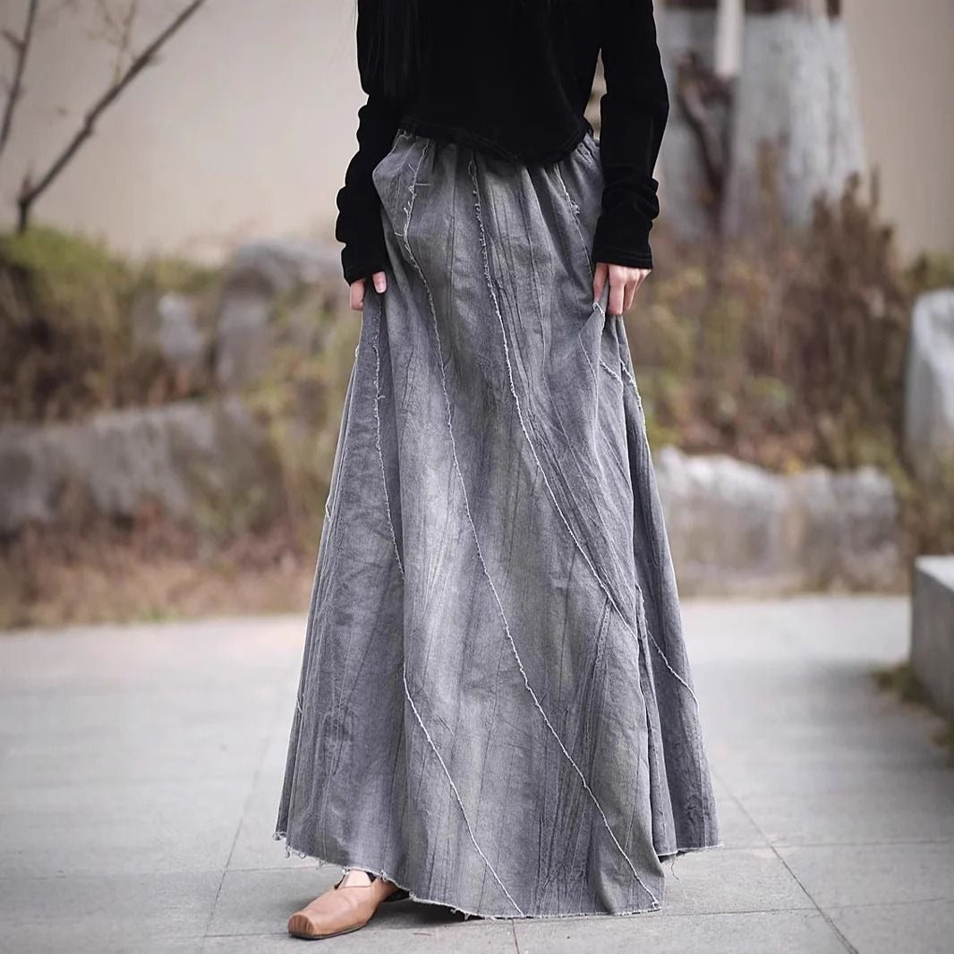 linen A-line skirt