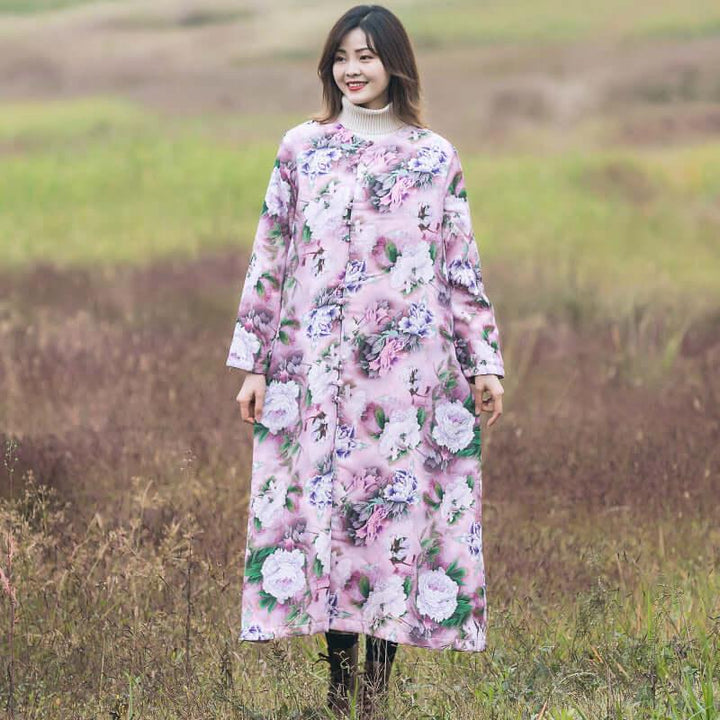 Dress for women Plus velvet dress Coat Linen ladies winter dress-Women's coat-Thebesttailor-Thebesttailor