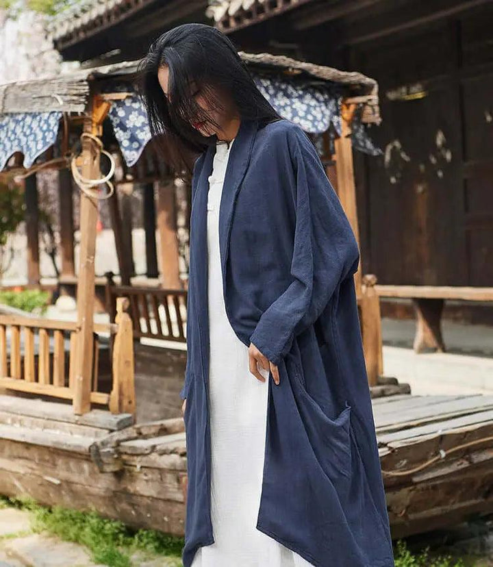 linen trench coat womens - Elegant Spring and Autumn Attire-Women's coat-Thebesttailor-Thebesttailor