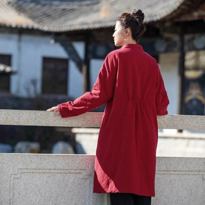 Stylish Women's Black Linen Cape Jacket for Cold Winter Days-Women's coat-Thebesttailor-Thebesttailor