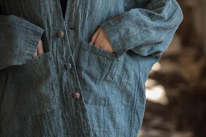 linen shirts women and linen tops for women ladies linen tops-Women's coat-Thebesttailor-Thebesttailor