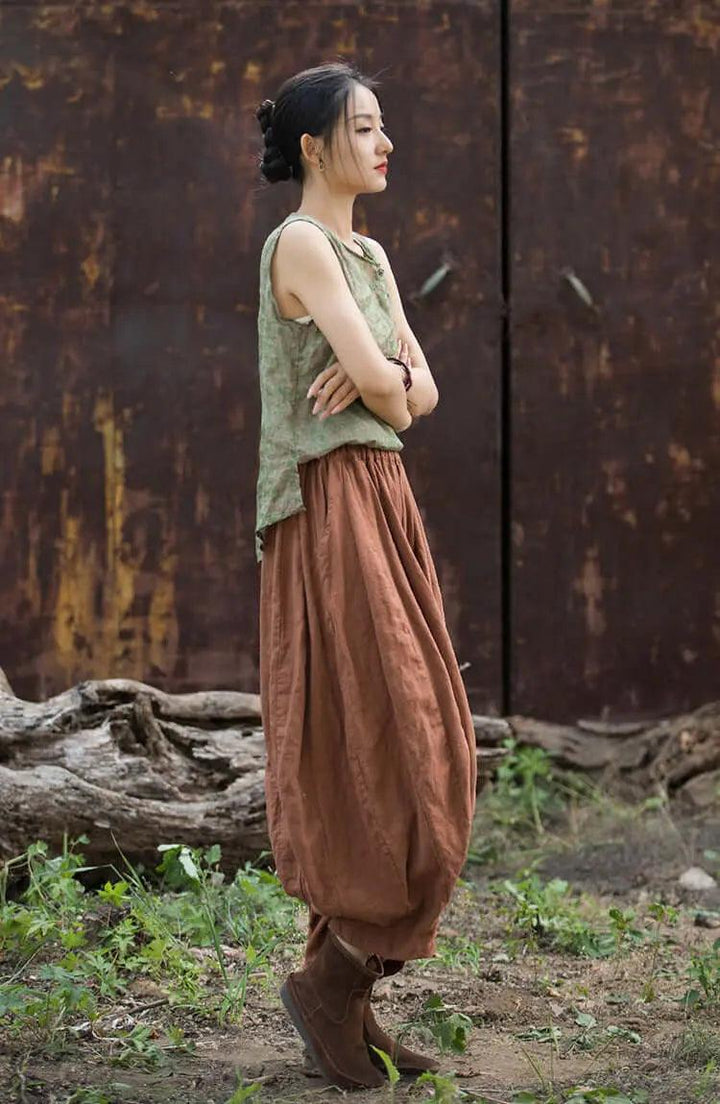 New Retro Casual Linen Pants for Spring Women's Fashion-Women's pants-Thebesttailor-Thebesttailor