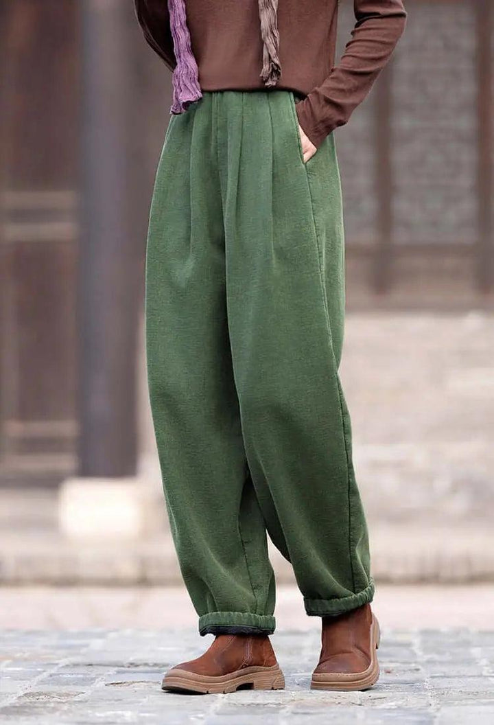 spring pants for women Loose Boho Vintage Linen Bloomers-Women's pants-Thebesttailor-Thebesttailor