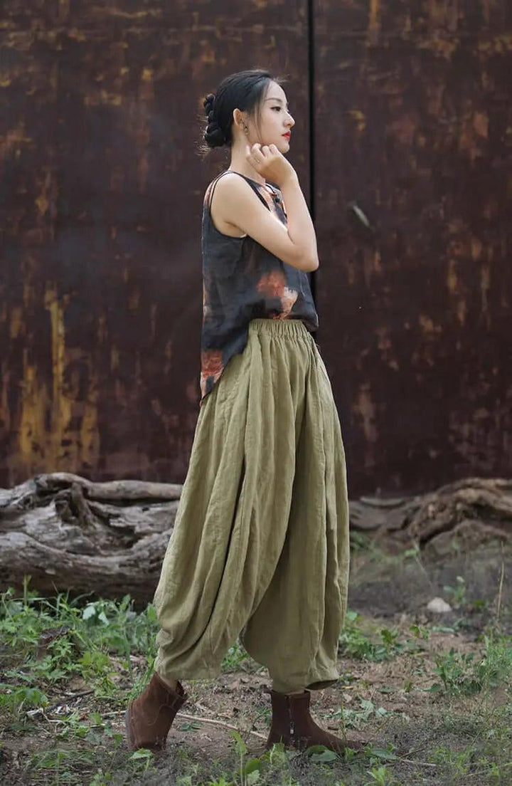 New Retro Casual Linen Pants for Spring Women's Fashion-Women's pants-Thebesttailor-Thebesttailor