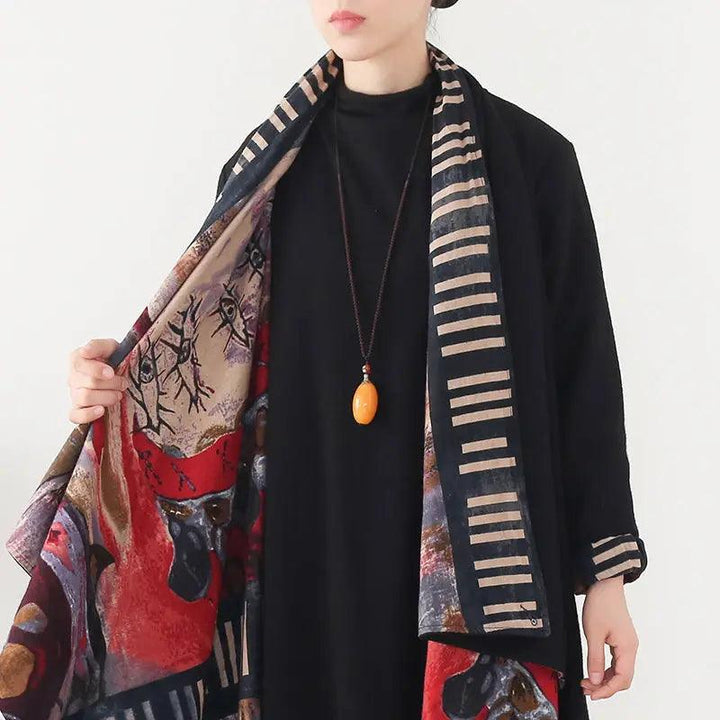 Black Winter Asymmetric Coat Women's Long Wool Coat-Women's coat-Thebesttailor-Thebesttailor