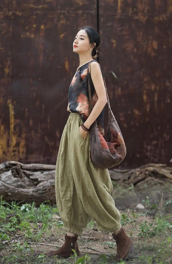 New Retro Casual Linen Pants for Spring Women's Fashion-Women's pants-Thebesttailor-Thebesttailor