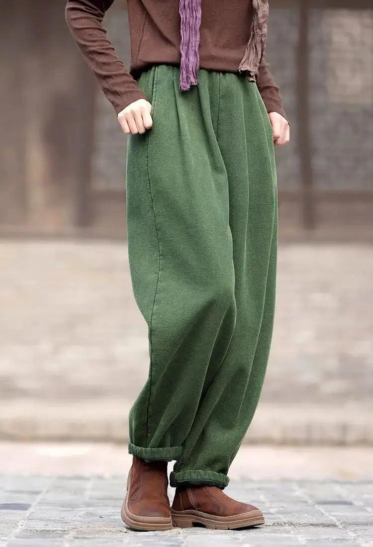 spring pants for women Loose Boho Vintage Linen Bloomers-Women's pants-Thebesttailor-Thebesttailor