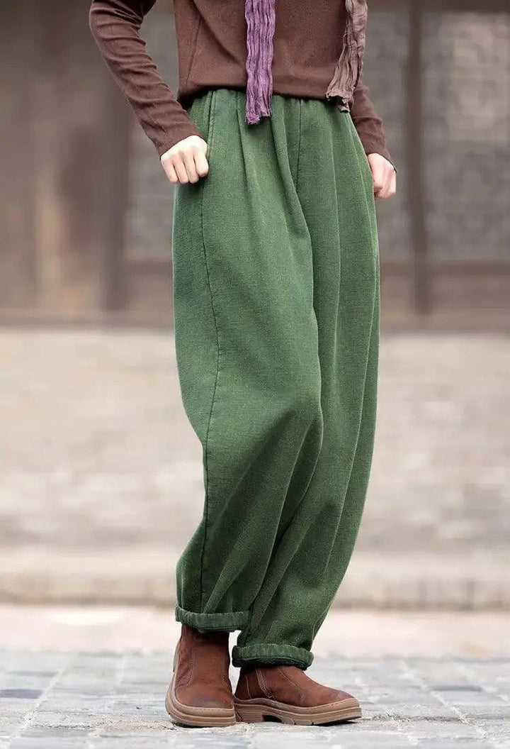 spring pants for women Loose Boho Vintage Linen Bloomers-Women's pants-Thebesttailor-Thebesttailor