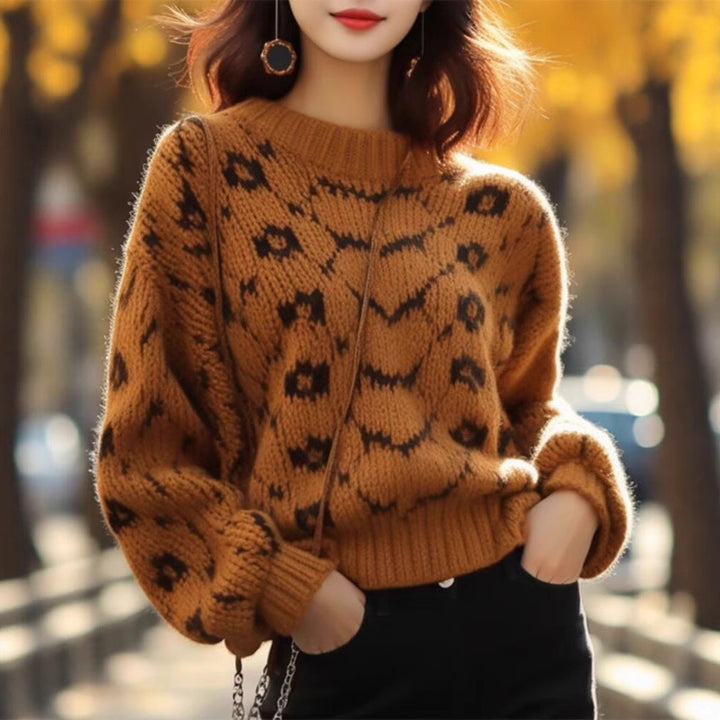 Yellow thermal cotton Chunky Knit Sweater for women