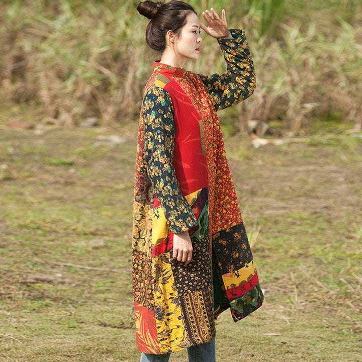 Bohemian cotton women's winter long coat-Women's Shirt-Thebesttailor-Thebesttailor