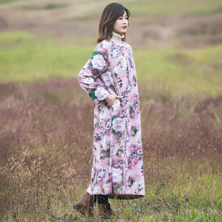 Dress for women Plus velvet dress Coat Linen ladies winter dress-Women's coat-Thebesttailor-Thebesttailor