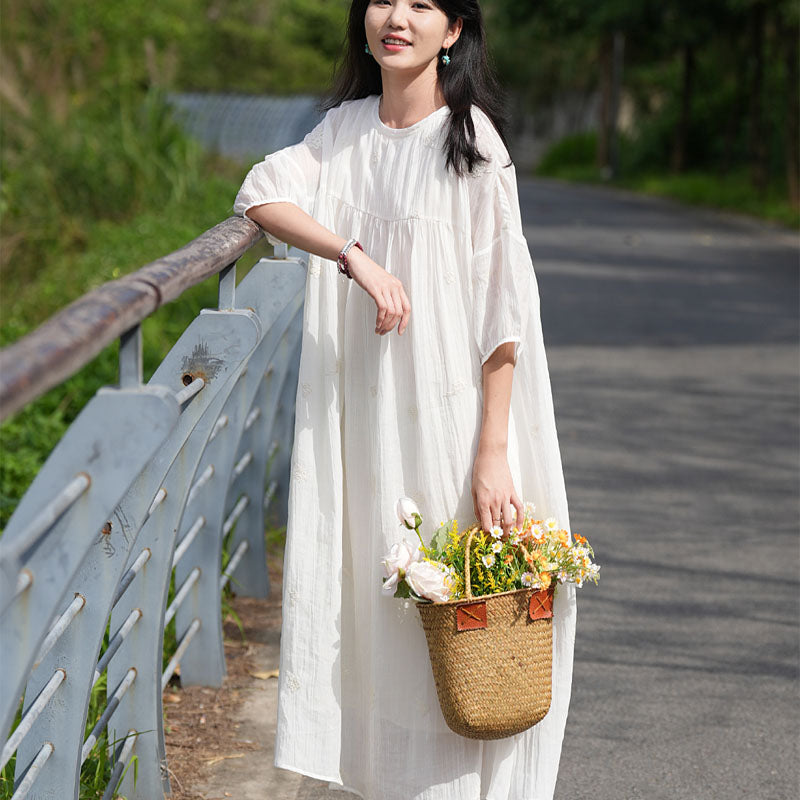 White Linen Maxi Dress