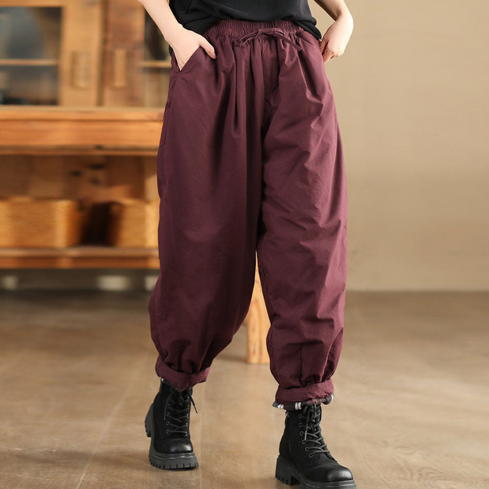 Winter casual double-padded warm harem pants for women