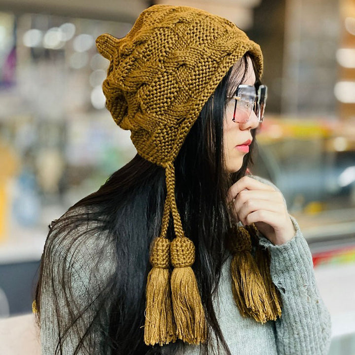 womens Winter knitted turban hat
