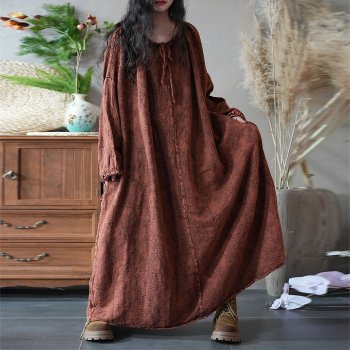 Autumn Women's Linen Oversized Maxi Dress