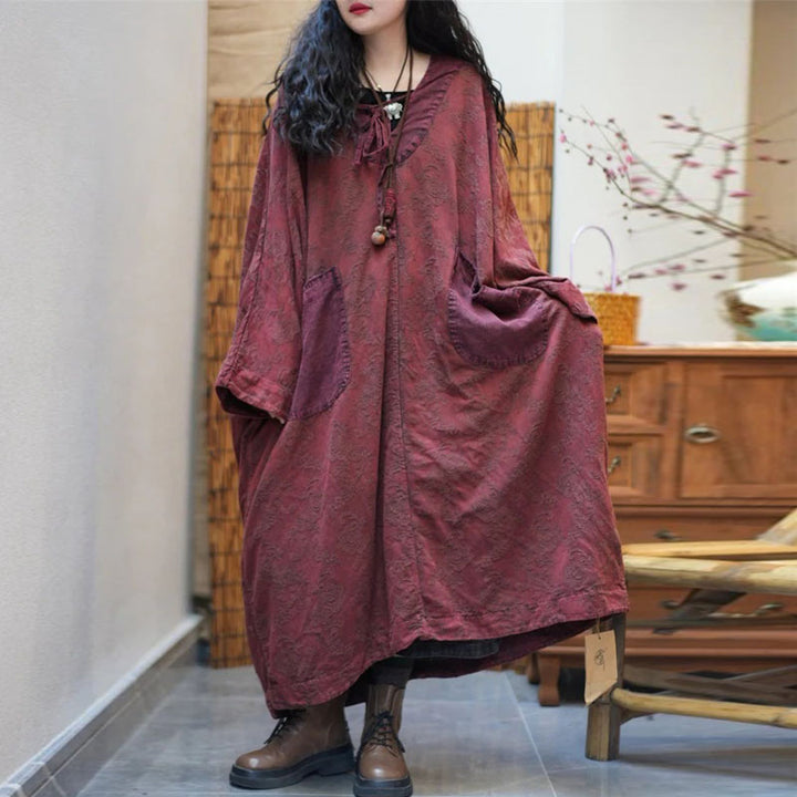 fall-ready cotton oversized dress with long sleeves