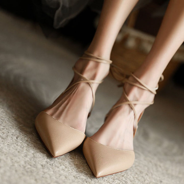 Women's Comfortable closed toe high heeled sandals