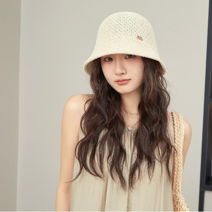 Knitted Solid Color Simple fisherman hat women