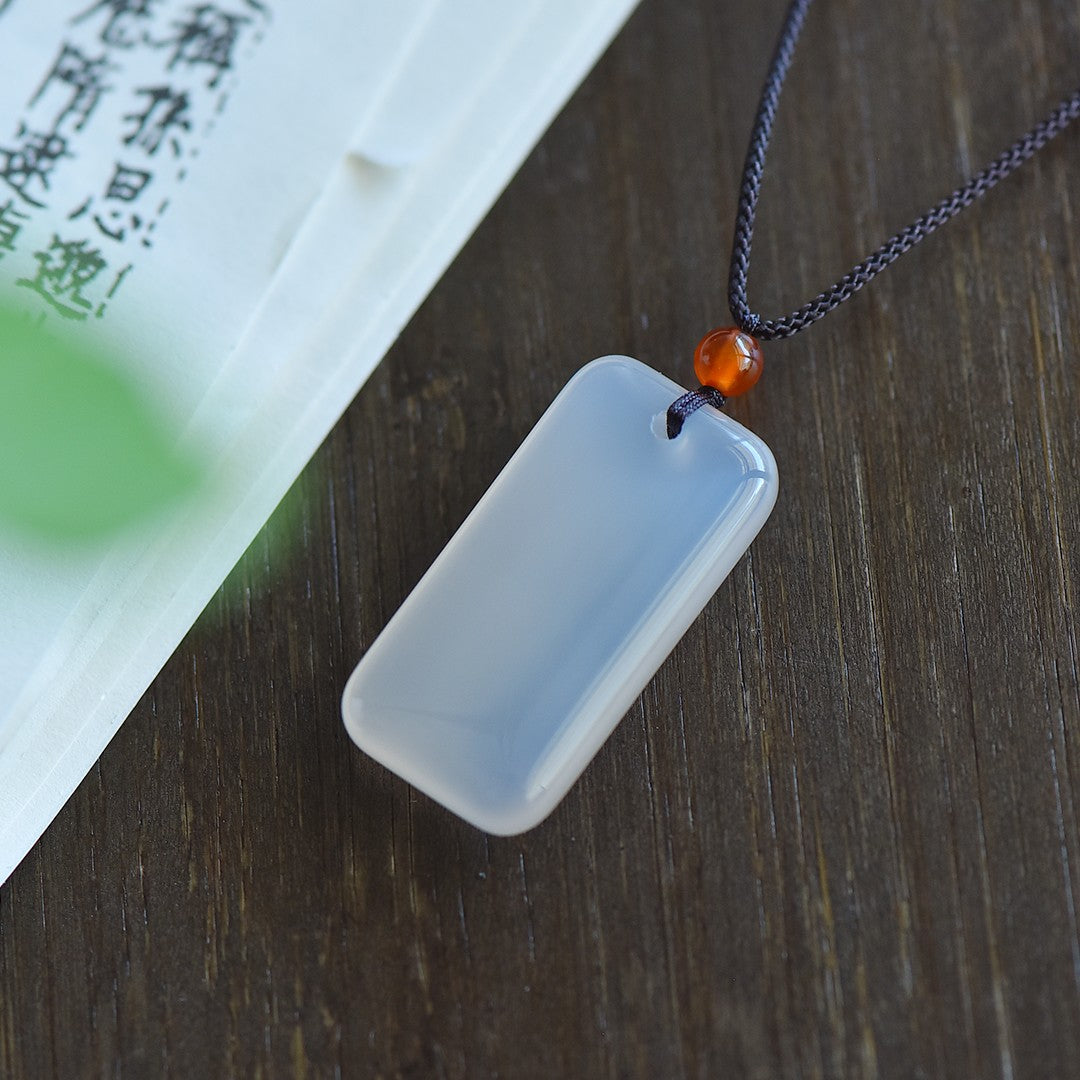 Large ice chalcedony pendant for women Necklace Amulet