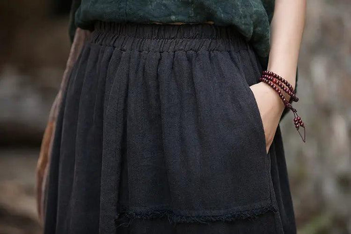 a line skirt Green Retro beach maxi skirt - skirts for women-Women's Skirts-Thebesttailor-Thebesttailor