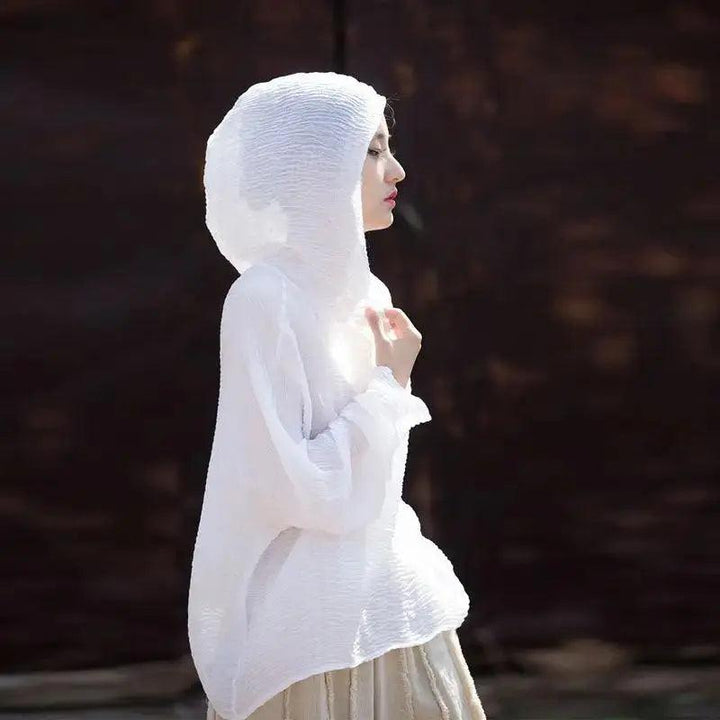 UV Protection Top Sun-Ready Tencel Hooded Tee for Women-Women's Shirt-Thebesttailor-Thebesttailor