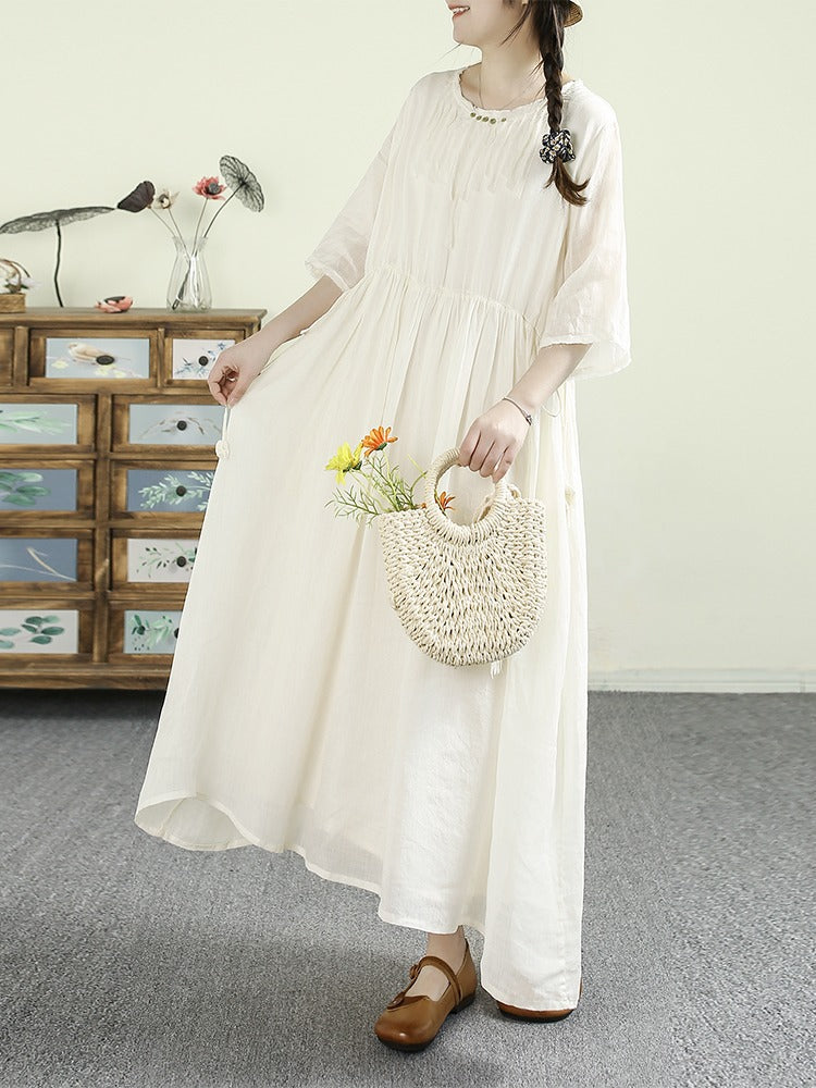 Summer Casual Linen Dresses for Women