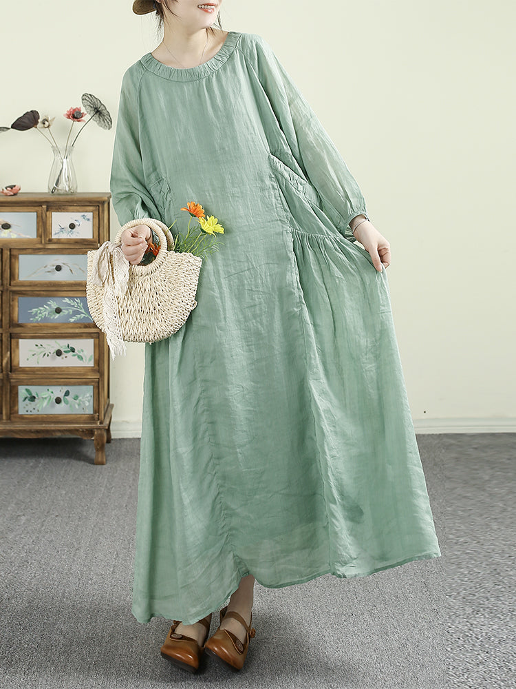 Women Summer Beach Vacation Linen Dress