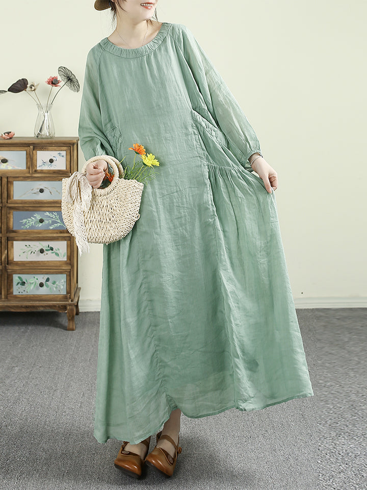 Women Summer Beach Vacation Linen Dress