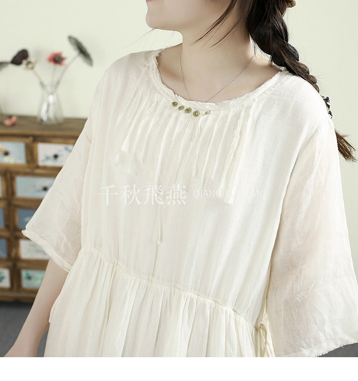 Summer Casual Linen Dresses for Women