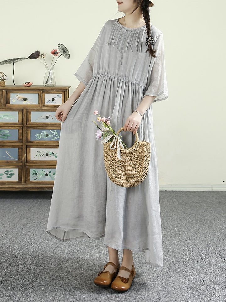 Summer Casual Linen Dresses for Women