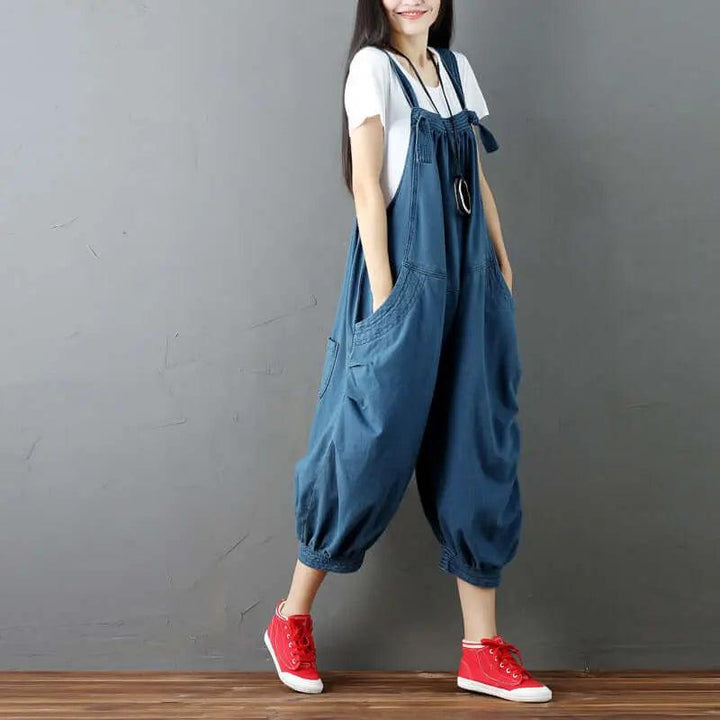 Retro Dark Green Denim Sleeveless Dress with Straps-Women's dress-Thebesttailor-Thebesttailor