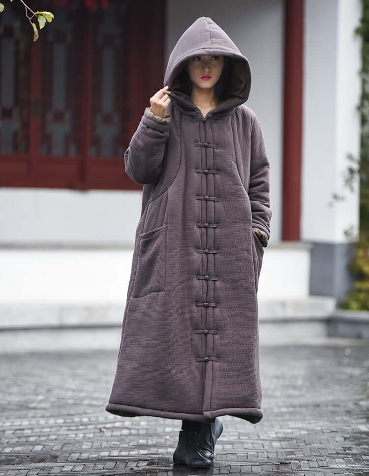 Black Witch Robe | Hooded Winter Robe | Thebesttailor