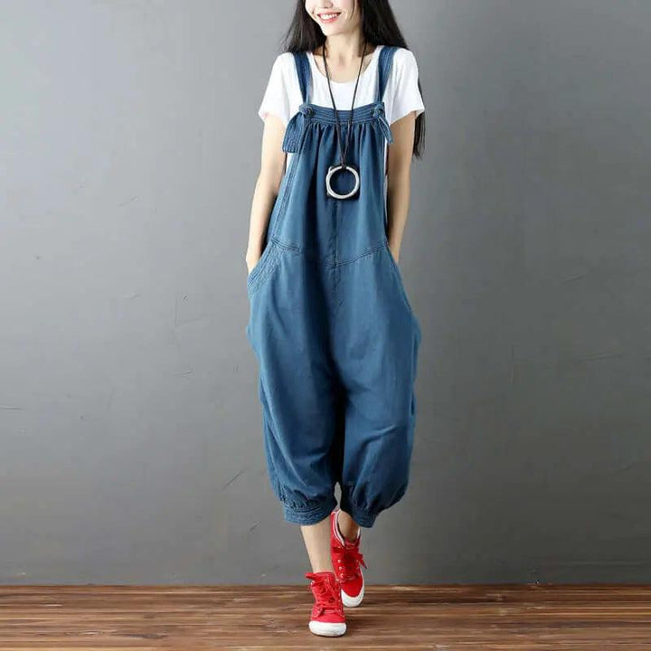 Retro Dark Green Denim Sleeveless Dress with Straps-Women's dress-Thebesttailor-Thebesttailor