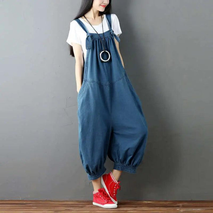 Retro Dark Green Denim Sleeveless Dress with Straps-Women's dress-Thebesttailor-Thebesttailor