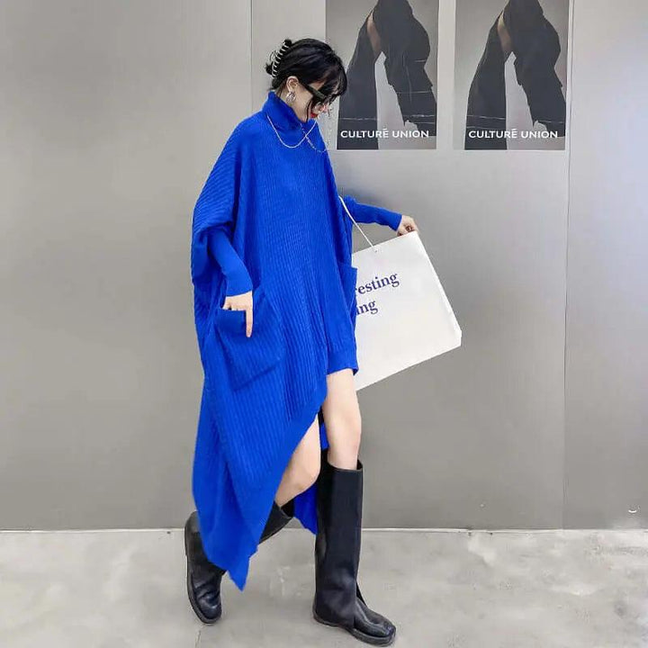 Chic Knit Sweater Dress for Women's Fall Wardrobe-KNITTED SWEATERS-Thebesttailor-Thebesttailor