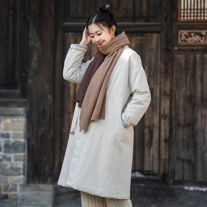 Stylish Women's Black Linen Cape Jacket for Cold Winter Days-Women's coat-Thebesttailor-One size-Linen color-Linen-Thebesttailor