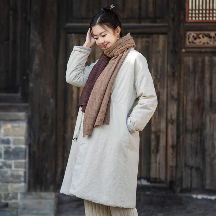 Stylish Women's Black Linen Cape Jacket for Cold Winter Days-Women's coat-Thebesttailor-One size-Linen color-Linen-Thebesttailor