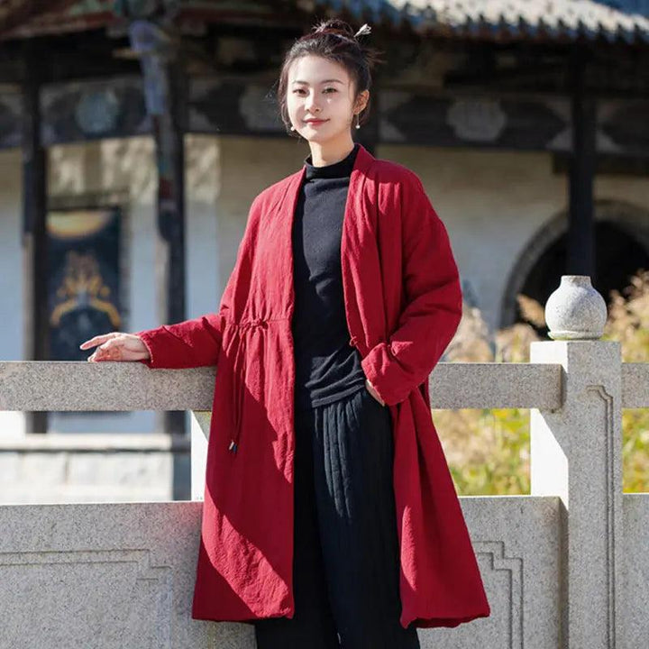 Stylish Women's Black Linen Cape Jacket for Cold Winter Days-Women's coat-Thebesttailor-Thebesttailor