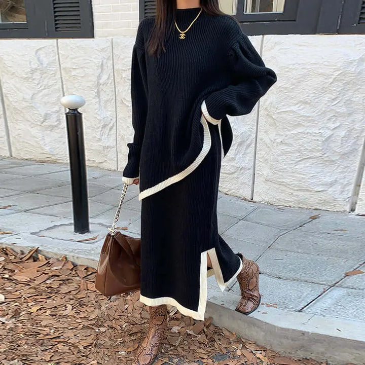 Autumn White Linen Vintage Long Sleeve Robe Woman Long Dress