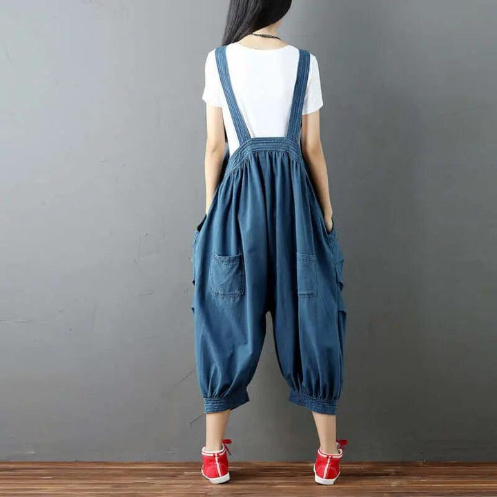 Retro Dark Green Denim Sleeveless Dress with Straps-Women's dress-Thebesttailor-Thebesttailor