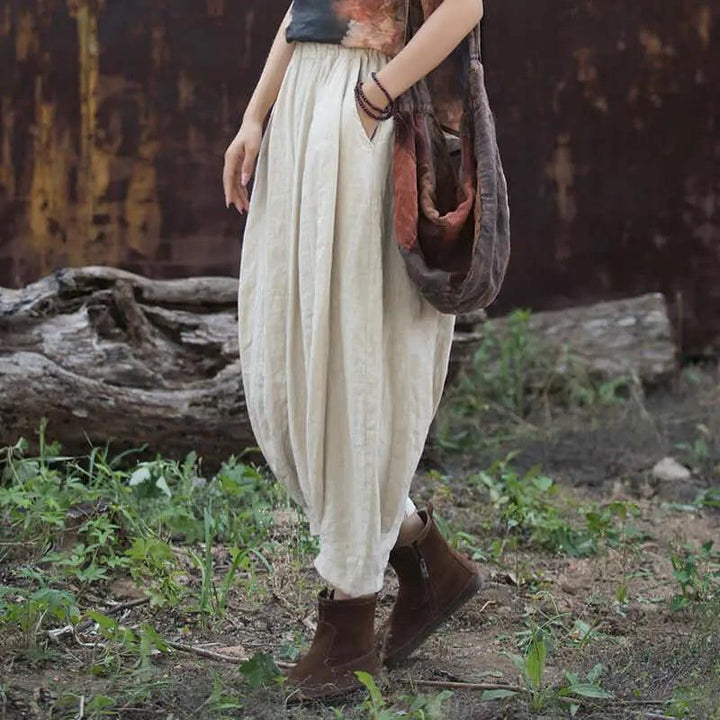 New Retro Casual Linen Pants for Spring Women's Fashion-Women's pants-Thebesttailor-One size-Linen color-Linen-Thebesttailor