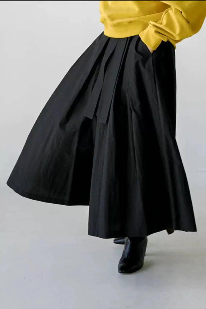 pants that look like skirt Cotton Culottes - Wide Leg Pants-Women's pants-Thebesttailor-Thebesttailor