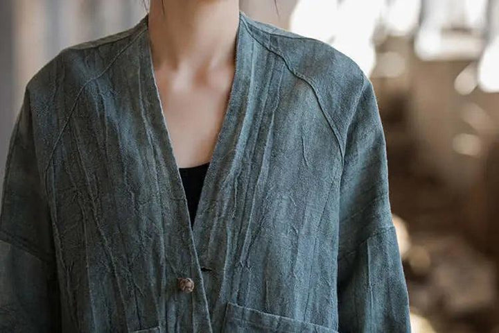 linen shirts women and linen tops for women ladies linen tops-Women's coat-Thebesttailor-Thebesttailor
