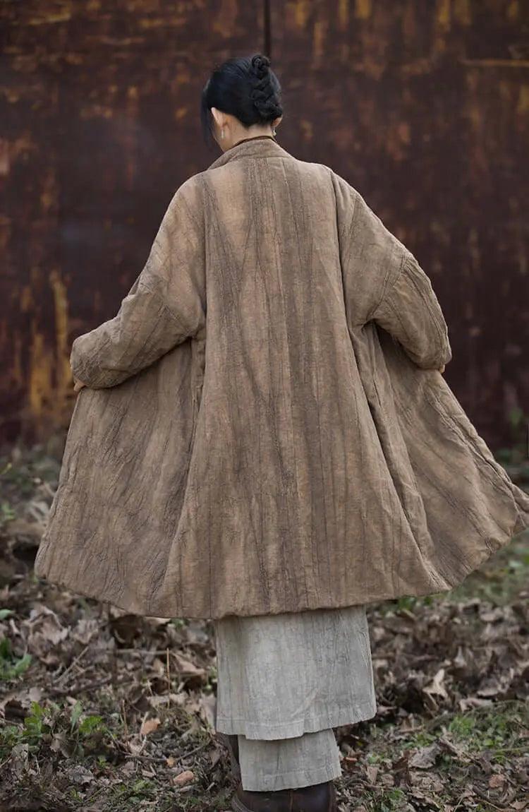 Elegant Winter Women's Ramie and Cotton Coat Ensemble-Women's coat-Thebesttailor-Thebesttailor