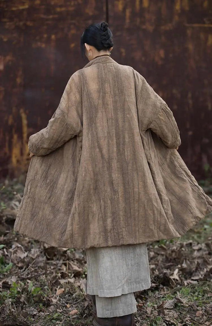 Elegant Winter Women's Ramie and Cotton Coat Ensemble-Women's coat-Thebesttailor-Thebesttailor