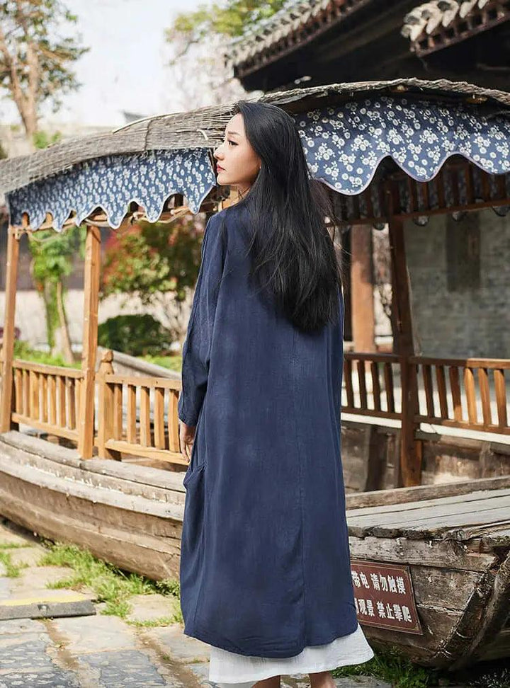 linen trench coat womens - Elegant Spring and Autumn Attire-Women's coat-Thebesttailor-Thebesttailor